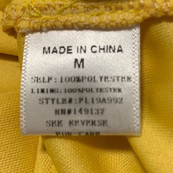 Favlux Yellow Ruffled Sleeve Sundress Sz M - Picture 5 of 6